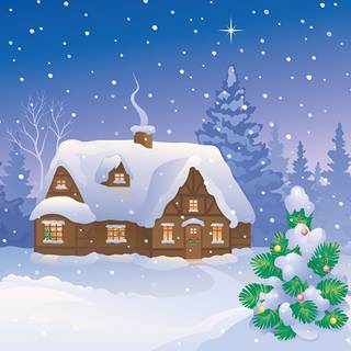 Cartoon winter PC wallpaper