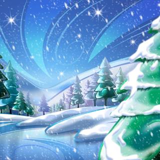 Cartoon winter PC wallpaper