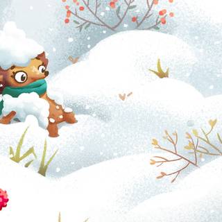 Cartoon winter PC wallpaper