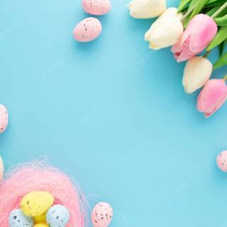 Preppy Easter laptop wallpaper