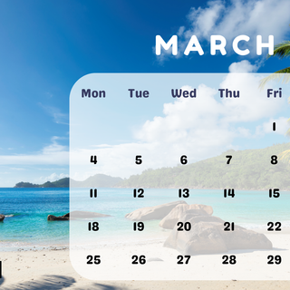 March 2024 calendar wallpaper