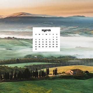 March 2024 calendar wallpaper