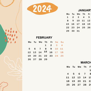 March 2024 calendar wallpaper