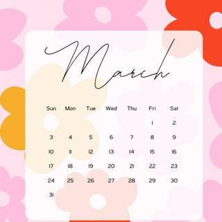 March 2024 calendar wallpaper