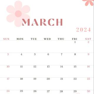 March 2024 calendar wallpaper
