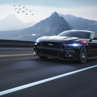 Black Mustang 4k wallpaper