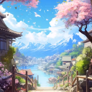 Anime scenary phone wallpaper