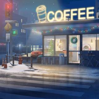 Lofi winter desktop wallpaper