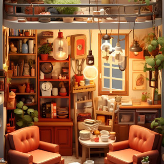 Lofi cafe phone wallpaper