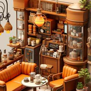 Lofi cafe phone wallpaper