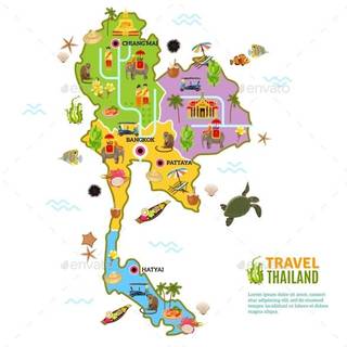 Thailand map wallpaper