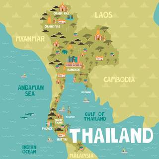 Thailand map wallpaper