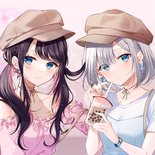 Two anime girls best friends wallpaper
