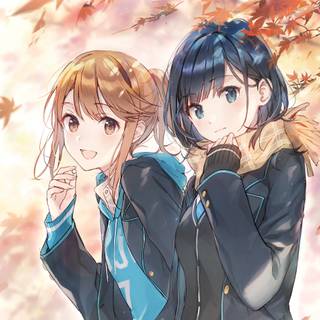 Two anime girls best friends wallpaper