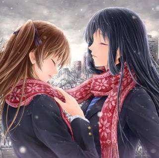 Two anime girls best friends wallpaper