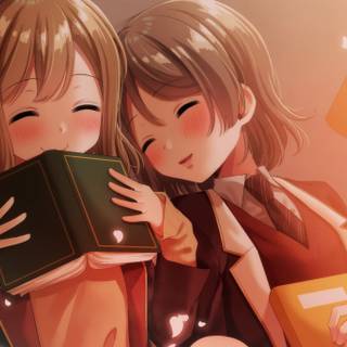 Two anime girls best friends wallpaper