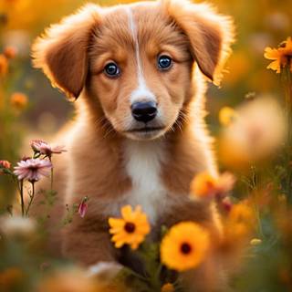 Happy spring dog wallpaper
