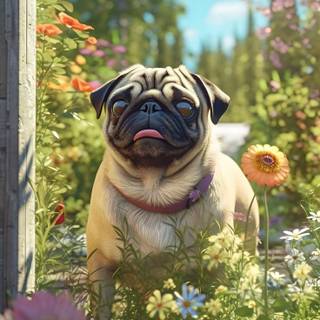 Happy spring dog wallpaper