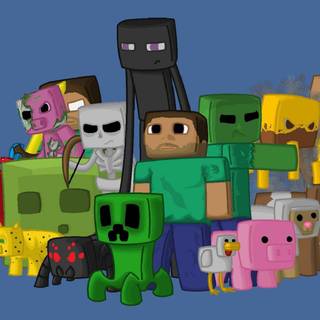 Minecraft Enderman and Creeper wallpaper