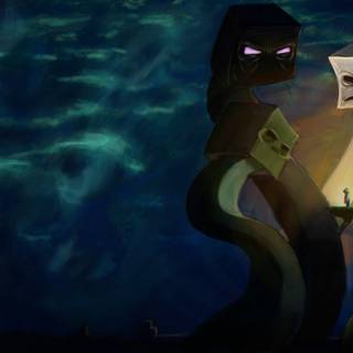 Minecraft Enderman and Creeper wallpaper