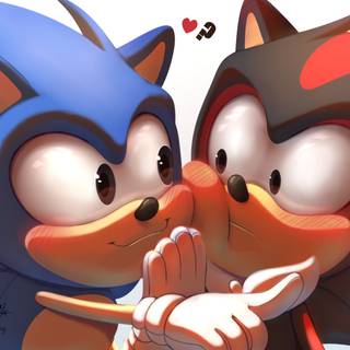 Sonic and Shadow kiss wallpaper