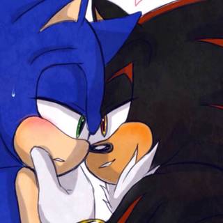 Sonic and Shadow kiss wallpaper