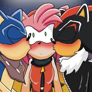 Sonic and Shadow kiss wallpaper