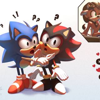 Sonic and Shadow kiss wallpaper