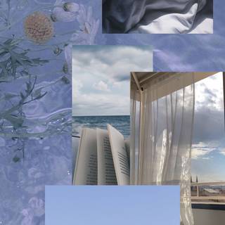 Blue and white aesthetic wallpaper