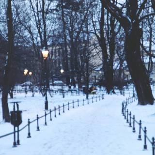 Snowy street wallpaper