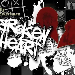 Y2K broken heart wallpaper