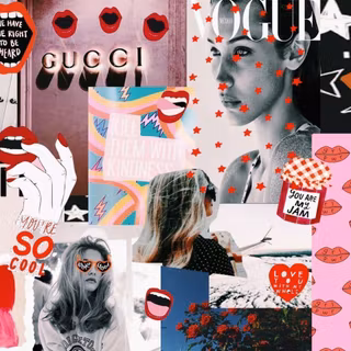 Collage girl wallpaper