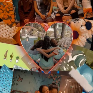 A heart collage wallpaper