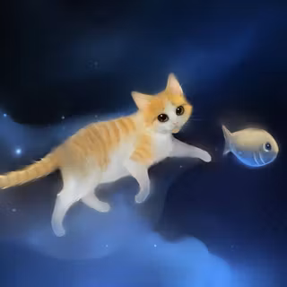 Cat and fish wallpaper