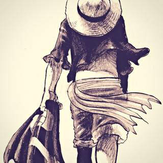 Luffy drawing wallpaper