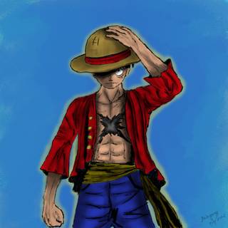 Luffy drawing wallpaper