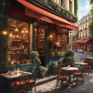 French cafe wallpaper