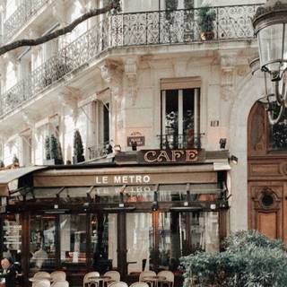 French cafe wallpaper
