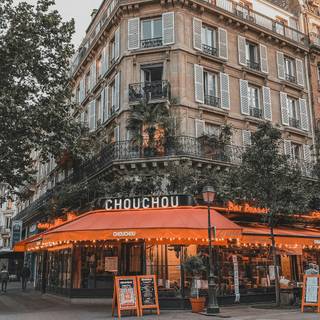 French cafe wallpaper