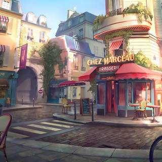 French cafe wallpaper