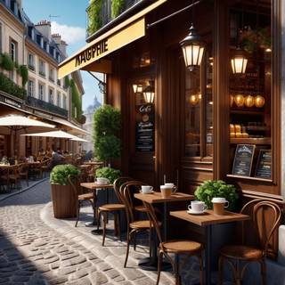 French cafe wallpaper
