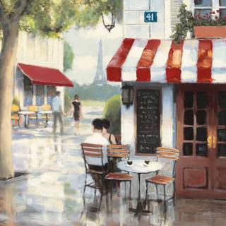 French cafe wallpaper