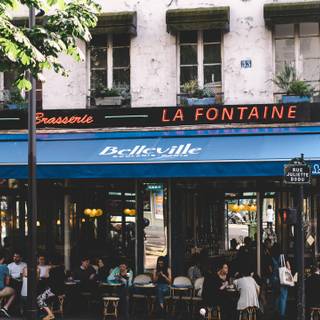 French cafe wallpaper