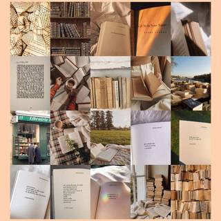 Books collage wallpaper