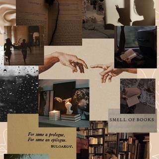 Books collage wallpaper