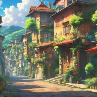 4k anime city PC wallpaper