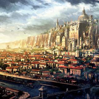 4k anime city PC wallpaper