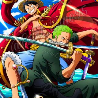 Luffy and Zoro phone wallpaper