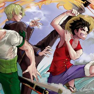 Zoro and Luffy 4k wallpaper