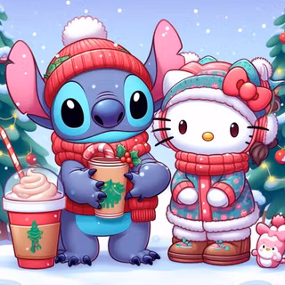 Hello Kitty and Stitch wallpaper